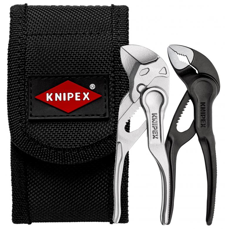 KNIPEX Sada 2 minikleští (Klešťový klíč + Cobra®) v tašce na nářadí na opasek