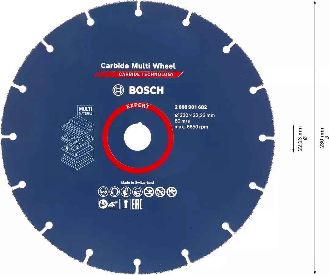 BOSCH BOSCH Víceúčelový řezný kotouč EXPERT Carbide Multi Wheel 230 mm, 22.23 mm