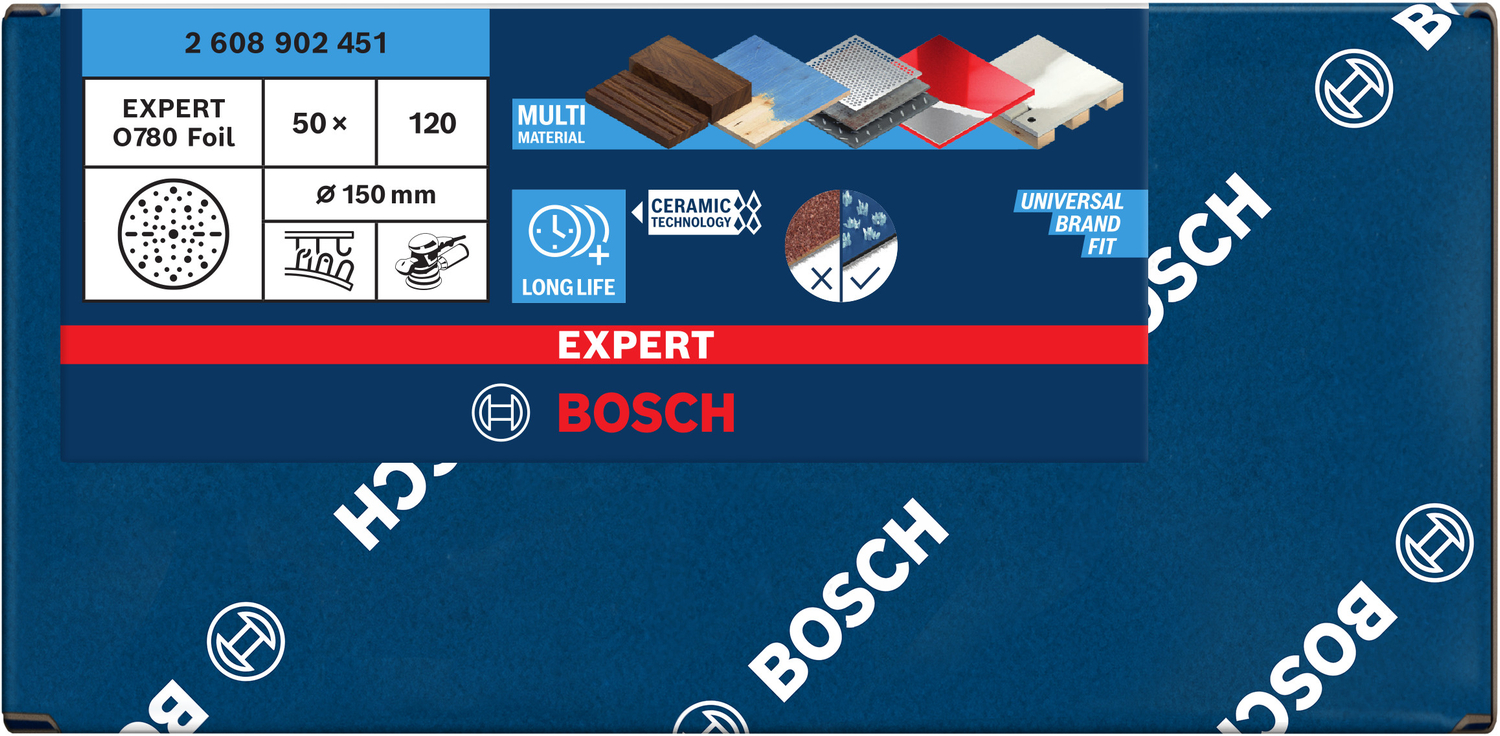 BOSCH EXPERT Brusný kotouč O780 s fólií, 150 mm, G120