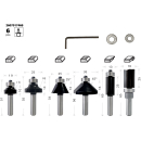 BOSCH Sada ohraňovacích fréz PRO, stopka 6 mm, 6 ks