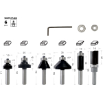 BOSCH Sada ohraňovacích fréz PRO, stopka 6 mm, 6 ks